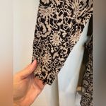 Maggy London Vintage Elegant Black & Tan Floral Button Down Midi Dress Size 12 Photo 5