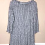 Lands' End Lands’ End Women’s Knit Polka Dot Gray White Long Sleeve Night Shirt Photo 0