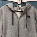 The North Face  Women's M Medium Full Zip‎ Hooded Jacket Light Grey and Purpose Photo 2