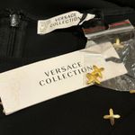 Versace NWT.$1280  COLLECTION cold shoulder Shift Dress Black Sz: M.US8. IT44 Photo 10