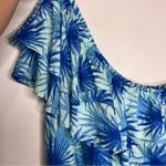 Vineyard Vines Vineyard Vine electric palm one shoulder dress hi-low hem blue women’s size 12 Photo 3