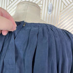 Apiece Apart Dress Cape Sleeve Layered Sheath Tasseled Cupro Navy Blue Size 6 Photo 6