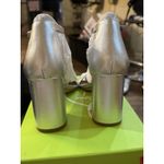 Sam Edelman Silver Leather Daniella Sandals Size 8 1/2 Cocktail Heeled Metallic Photo 4