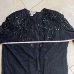 Vintage JMD New York 100% Silk Black Open Cardigan Jacket Size XL Photo 6