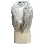 Jaded London Haka Feather Faux Fur Backless Top W/ Hoodie, Grey, S/M Photo 7