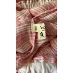 Lemlem Abeda XS Tiki Long Tier Pink Striped Fringe Off Shoulder Midi Gauze Dress Photo 6