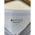 Athleta  Essence Handkerchief Hem Top Sz L Blue Womens Athletic Short‎ Sleeve Photo 2
