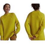 Anthropologie yellow Lime Bia Mock Neck Tunic Sweater Alpaca blend Texture Knit Photo 1