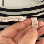 Soft Surroundings Calista Grey & Black Stripe Lightweight Peplum Jacket Photo 2