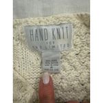 The Limited VTG Hand Knit Sweater Womens Medium Cream Ramie Cable Chunky Winter Photo 4
