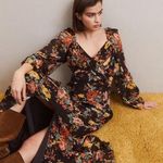 Veronica Beard NWT Avani Silk long sleeve Floral Maxi Dress in Oxblood sz 0 Photo 7