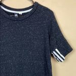 Adidas Women’s Heather Black White Short Sleeve Cropped Hi-Low Sweatshirt Photo 1