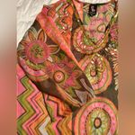 PRIYA EMBELLISHED SWIMSUIT COVER Size 40/Large adjustable waist long sleeve NWOT Orange Photo 4