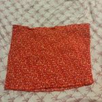 Aerie Red and White Floral Crop Tube Top Photo 1