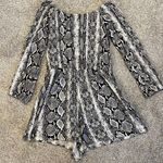 Missguided Long Sleve Snakeskin Romper Photo 0