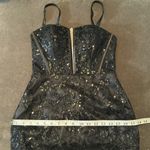Womens Black Mermaid Fit Prom Party Formal Dress Sparkly Sequins Leg Slit Size 4 Photo 9