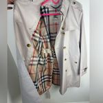 Burberry Double Breasted Trench Coat Size 12 Tan Color Classic Coat Photo 10