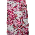 Haute Hippie Wrap Skirt Women's Large Floral 100% Linen Boho Cowgirl Cottagecore Pink Photo 0