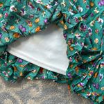 Reverse  Tie Front Button Down Sleeveless Floral Dress Cream Green Medium Photo 2