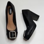 Fossil  MADDOX Black Leather Buckle Platforms PUMPS Block Heel Shoes S-419 Sz 7.5 Photo 0