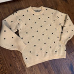 SheIn Cream/Black Polka Dot Sweater Photo 0