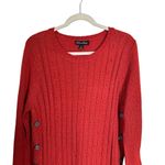 Alison Andrews Womens Sz XL Orange Knit Sweater Dress Button Accents Pullover Photo 1