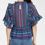 dRA Tabi Top Laurel Stripe Peplum New NWT Ruffles Multi Size XS Photo 1