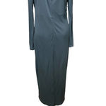 Marchesa Notte Black Long Sleeve Matte Jersey Evening Gown Ruched‎ Size 10 Photo 8