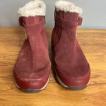 Easy Spirit  Seelk Winter Boot Size 7 Suede Faux Fur Lined Burgandy Red Zip Photo 7