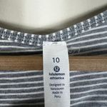 Lululemon Go For It Dress Womens 10 Gray Hyper Stripe Racerback Bodycon Athleisu Photo 6