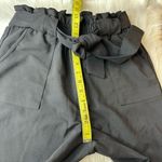 Grace Karin  Black Cropped Paper Bag Waist Pants with Pockets Size Medium Photo 8