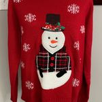 Karen Scott  womens crewneck snowman sweater red snowflakes size XL Photo 1