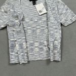 Forever 21 NWT Womens Short Sleeve Sweater Top S Grey Multi Ribbed Knit Cardigan Photo 6