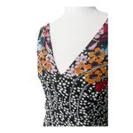 Saloni Zuri Dress Asymmetrical Silk Floral Size 4 Black Photo 3