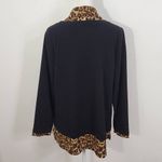Isaac Mizrahi Black Leopard Layered Top Size Small Leopard Blouse Photo 4