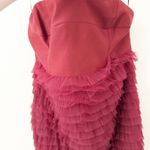 H&M  EDITION | Party Formal Dress Gown Red Tulle Ruffle Bandeau Strapless | XL Photo 3