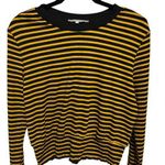 Sweet Rain  black and yellow striped long sleeve shirt size large nwt Photo 0