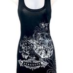 S-twelve Beaded Tattoo Style Lace Up Mini Dress Black Gray M Y2K Punk Moto Photo 4