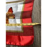 Vintage‎ Silky Butterfly Patchwork Pashmina Layering Scarf Red Boho Grandmacore White Photo 4