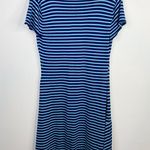 Krimson Klover Lightweight Knit Boatneck Striped Dress Cotton Blend womens L Blue Size L Photo 5