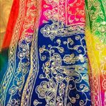 NWT Rainbow multicolor embroidered and sequin sari Red Photo 3