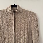 L.L. Bean Knit Cardigan Full Zip Sweater Cable Photo 2