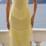 Yellow The Label Lana Fringe Maxi Dress in Butter Yellow Photo 0