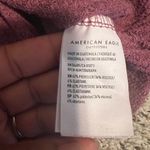 American Eagle Soft & Sexy Plush Henley Long Sleeve Crop Top Mauve Pink M Photo 2