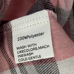 Pink and Gray Plaid Long Sleeve Oversized Button Down Shirt Size L Photo 6