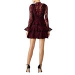 Alexis  Tracie Lace Long Sleeve Tiered Ruffle Dress Cocktail‎ Party Size Large Photo 2
