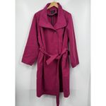 Eloquii Coat Womens 26/28 Pink Belted Wrap Trench Long Sleeve Button Plus Size Photo 1