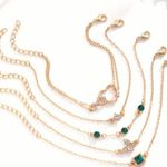 Retro Style Bracelet Love Full Of Spinning Rhinestones 5 Piece Set Green Photo 3