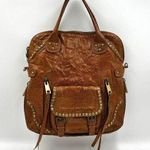 Sam Edelman Moto Tumbled Leather Tote Brown Bag Photo 0