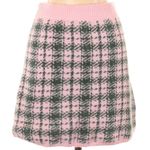 ZARA  Pink & Green Plaid Knit High-Waisted Mini Skirt Size Small S Photo 4